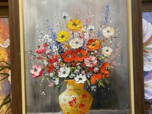 Tranh hoa đẹp, tranh sơn dầu bình hoa