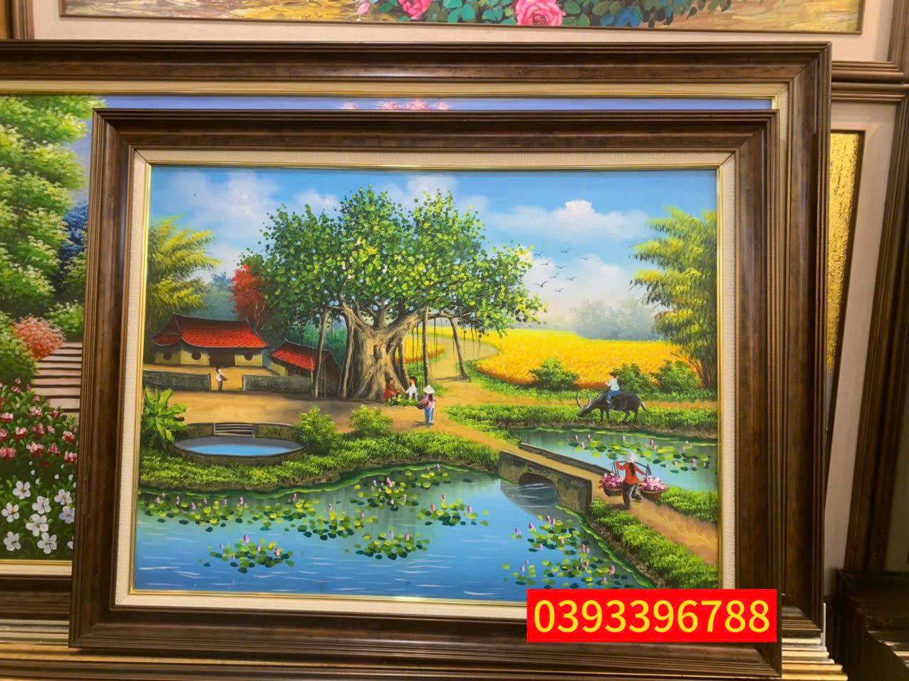 Tranh đồng quê, tranh phong cảnh làng quê yên bình