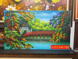 Tranh Hồ Gươm - Tháp Rùa Hà Nội
