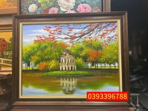 Tranh Hồ Gươm - Tháp Rùa Hà Nội