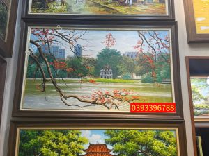 Tranh Hồ Gươm - Tháp Rùa Hà Nội