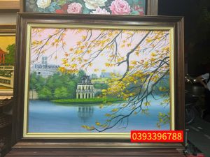 Tranh Hồ Gươm - Tháp Rùa - Tranh sơn dầu Hà Nội