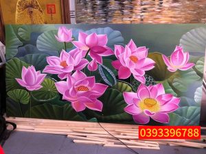 Tranh hoa sen, ý nghĩa tranh sơn dầu hoa sen đẹp