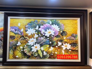 Tranh hoa sen, tranh sơn dầu hoa sen đẹp