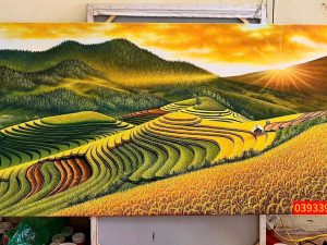 Tranh ruộng bậc thang đẹp - Tranh phong cảnh thiên nhiên ý nghĩa phong thủy