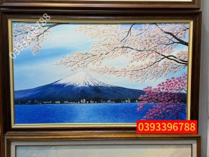 Tranh núi phú sĩ, tranh sơn dầu núi phú sĩ - tranh phong cảnh đẹp