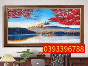 Tranh núi phú sĩ, tranh sơn dầu núi phú sĩ - tranh phong cảnh đẹp