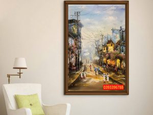 Tranh phố cổ - Tranh sơn dầu Hà Nội, tranh phong cảnh