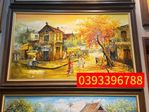 Tranh phố cổ Hà Nội - Phố cổ mùa thu Hà Nội