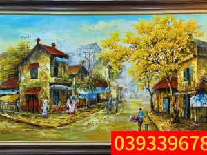 Tranh phố cổ Hà Nội - Tranh sơn dầu phong cảnh đẹp