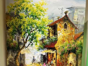 Tranh phố cổ Hà Nội - Tranh sơn dầu phong cảnh đẹp