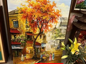 Tranh phố cổ Hà Nội - Phố cổ mùa thu Hà Nội