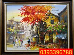 Tranh phố cổ - Tranh sơn dầu Hà Nội, tranh phong cảnh