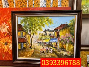 Tranh phố cổ Hà Nội - Phố cổ mùa thu Hà Nội