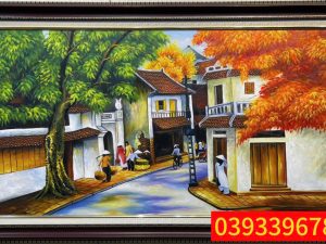 Tranh phố cổ - Tranh sơn dầu Hà Nội, tranh phong cảnh