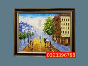 Tranh phố cổ - Tranh sơn dầu Hà Nội, tranh phong cảnh