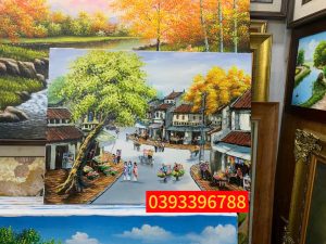 Tranh phố cổ - Tranh sơn dầu Hà Nội, tranh phong cảnh