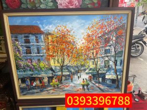 Tranh sơn dầu phố cổ Hà Nội - Tranh sơn dầu phong cảnh