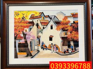 Tranh phố cổ - Tranh sơn dầu Hà Nội, tranh phong cảnh