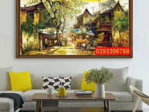 Tranh phố cổ - Tranh sơn dầu Hà Nội, tranh phong cảnh