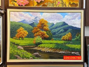 Tranh phong cảnh núi, tranh sơn dầu phong cảnh núi đẹp
