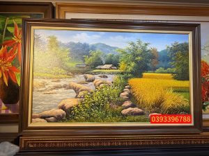 Tranh sơn dầu phong cảnh sông núi