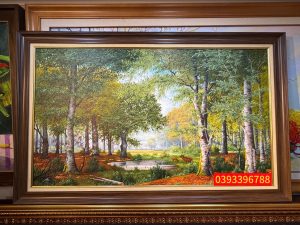 Tranh sơn dầu phong cảnh thiên nhiên rừng cây - Tranh sơn dầu phong cảnh