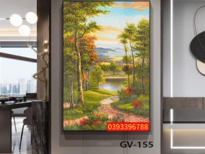 Tranh sơn dầu treo phòng khách sang trọng, tranh phong cảnh đẹp