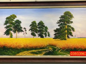 Tranh phong cảnh cánh đồng lúa, tranh sơn dầu phong cảnh đẹp