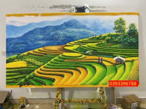 Tranh ruộng bậc thang đẹp, tranh phong cảnh tây bắc đẹp