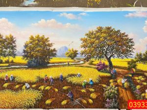 Tranh phong cảnh Tây Bắc - Tranh sơn dầu ruộng bậc thang