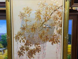 Tranh dát vàng cây Lộc vừng, tranh hiện đại hoa lộc vừng tài lộc