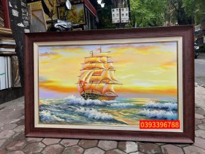 Tranh thuận buồm xuôi gió, tranh sơn dầu thuận buồm xuôi gió đẹp